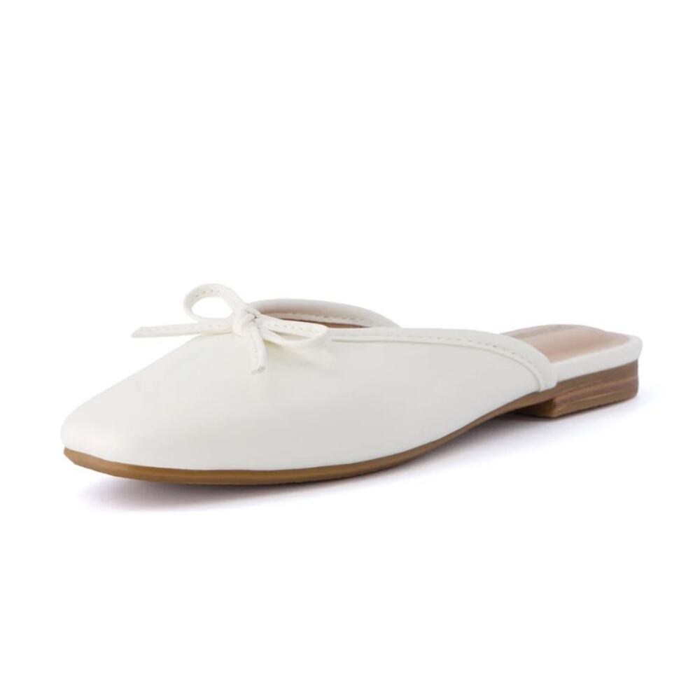 NWT Amazon Essentials bow round toe mules size 9